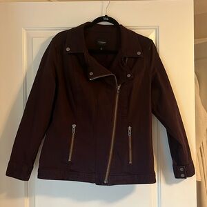 Liverpool LA Moto Jacket cranberry color